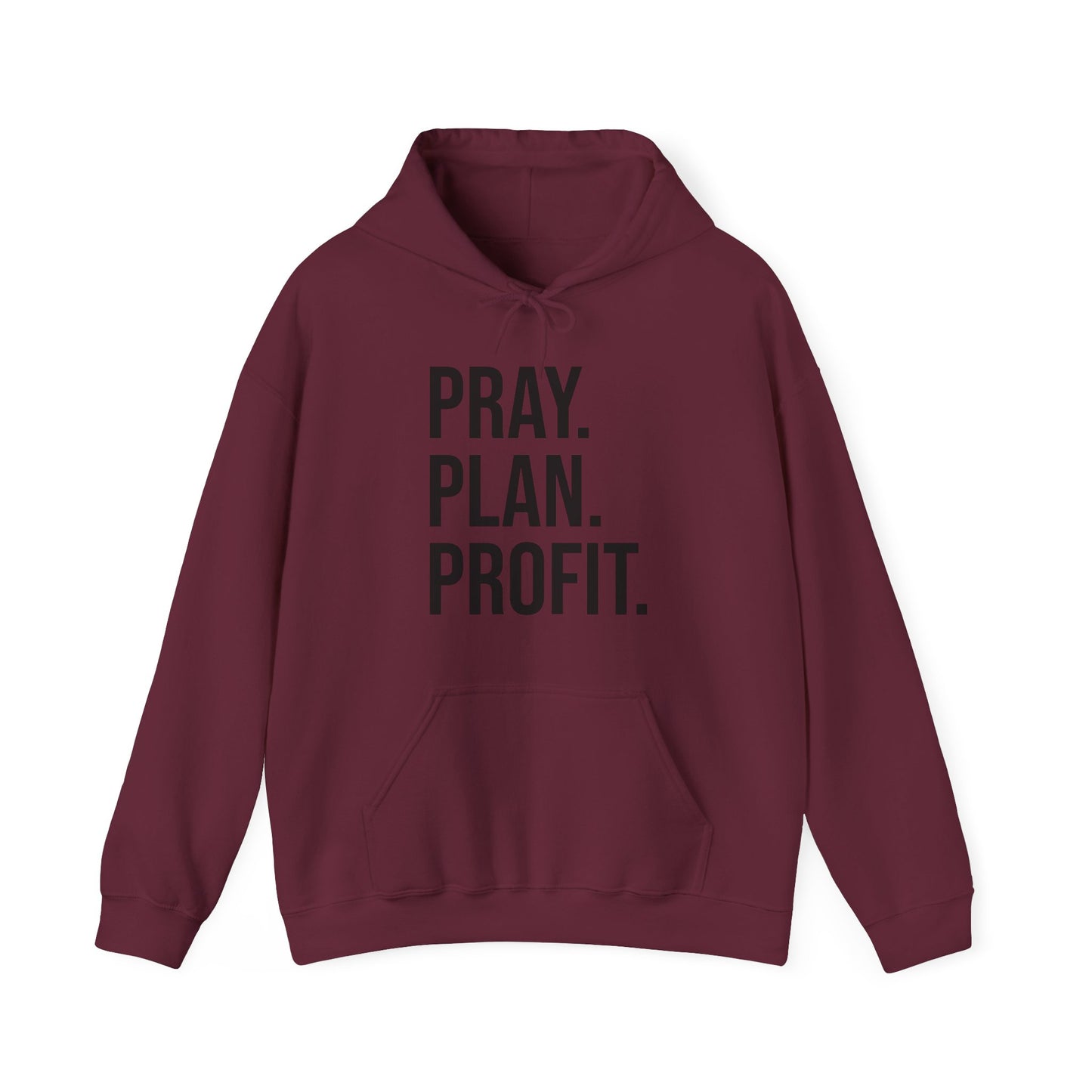 Motivational Hooded Sweatshirt, Cozy Unisex Hoodie with 'Pray. Plan. Profit.' Design, Gift for Entrepreneurs, Inspirational Clothing, [...]