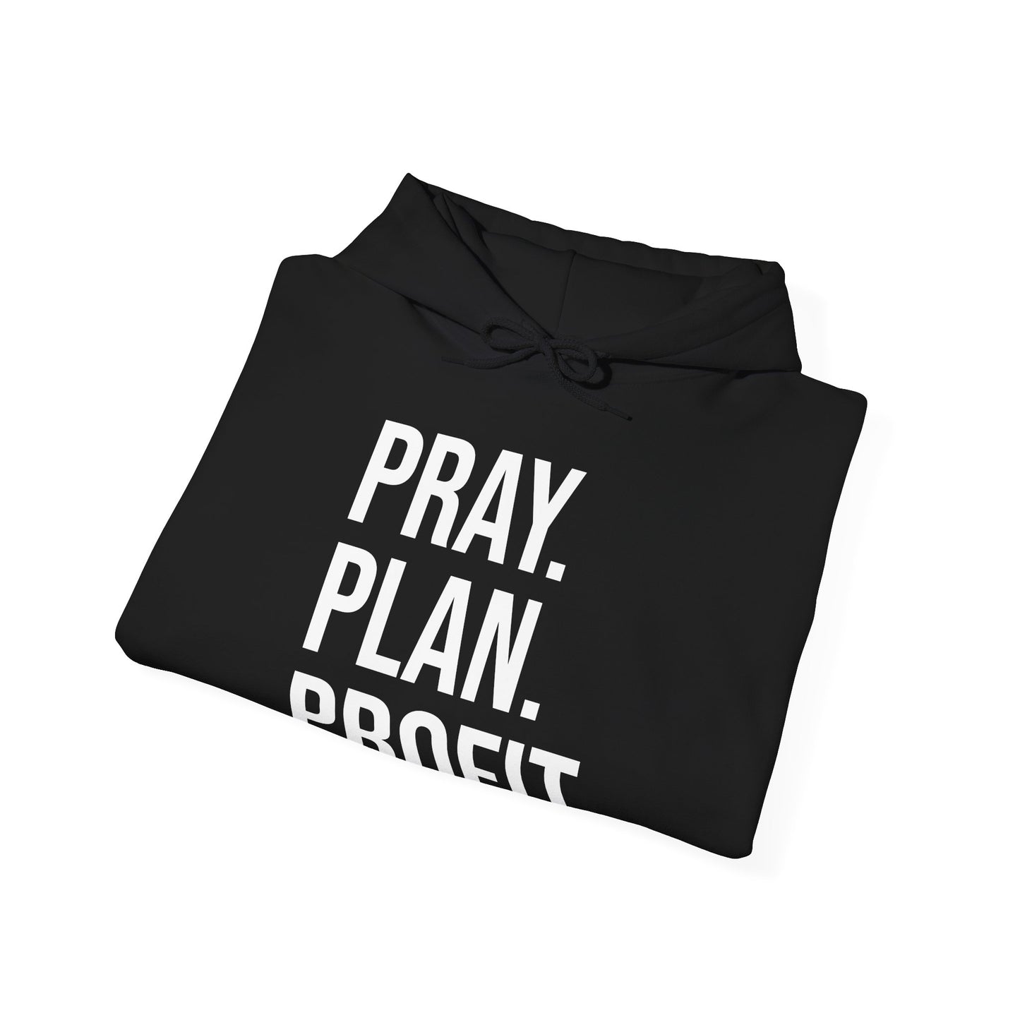 Motivational Hooded Sweatshirt, Cozy Unisex Hoodie with 'Pray. Plan. Profit.' Design, Gift for Entrepreneurs, Inspirational Clothing, [...]