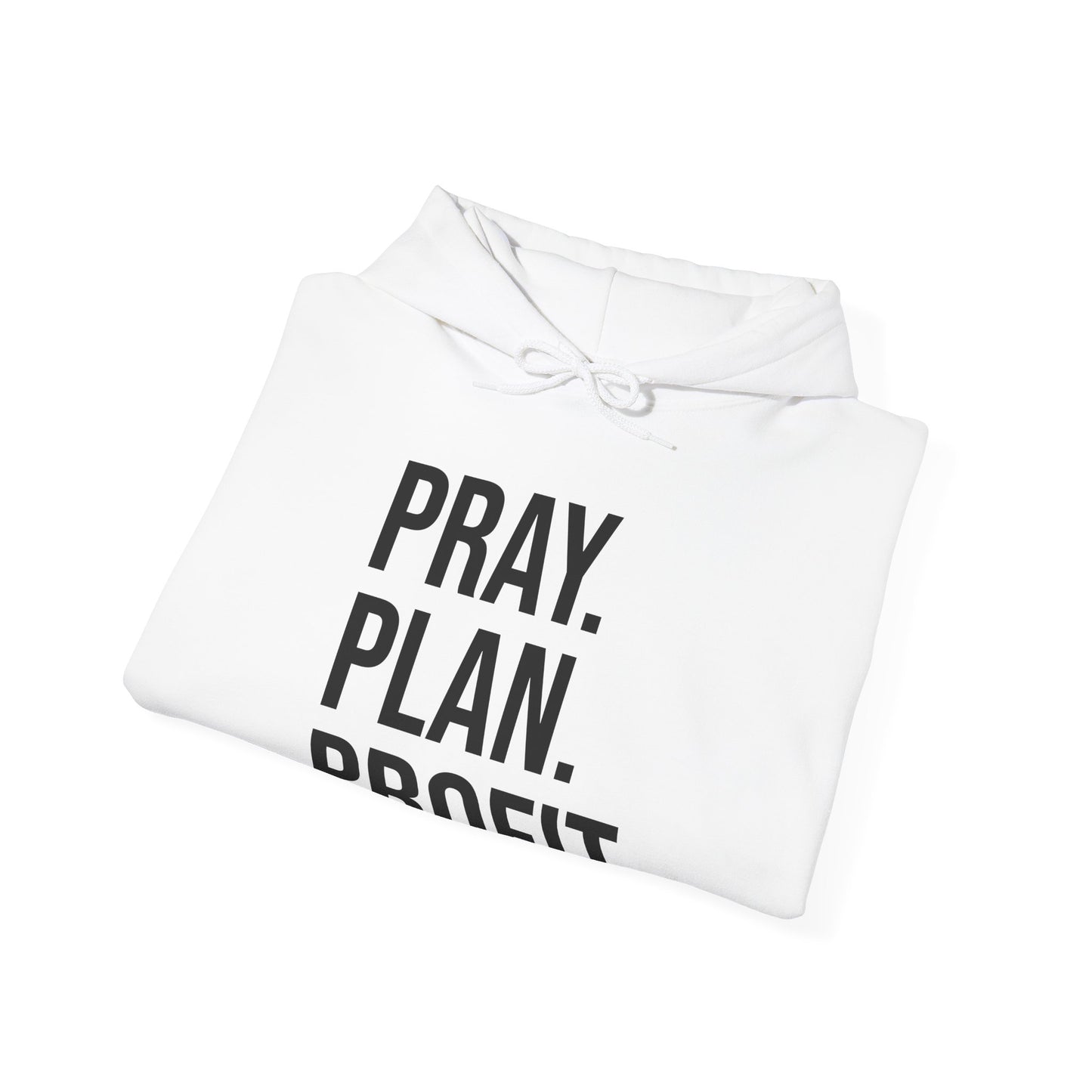 Motivational Hooded Sweatshirt, Cozy Unisex Hoodie with 'Pray. Plan. Profit.' Design, Gift for Entrepreneurs, Inspirational Clothing, [...]