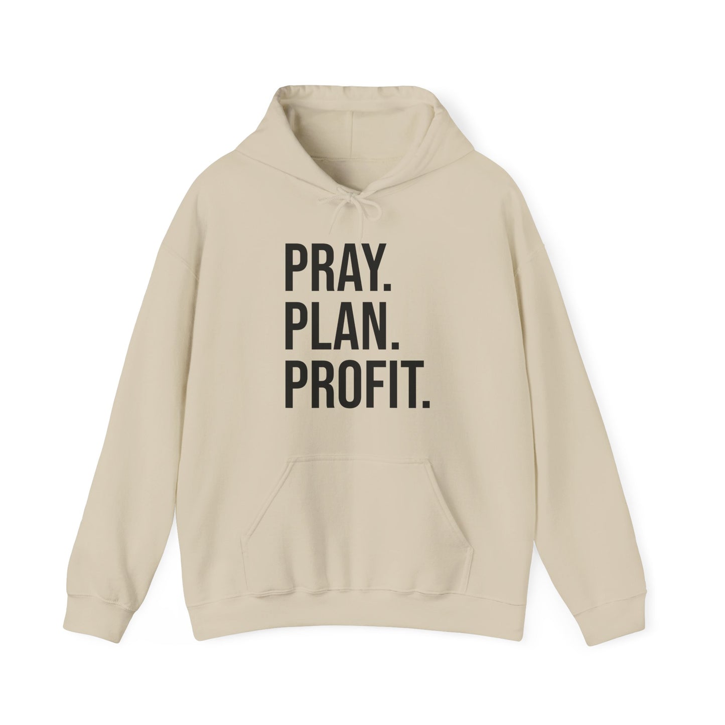 Motivational Hooded Sweatshirt, Cozy Unisex Hoodie with 'Pray. Plan. Profit.' Design, Gift for Entrepreneurs, Inspirational Clothing, [...]